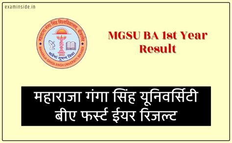 mgsu result 2023 ba 1st year|MGSU BA 1st Year Result 2024 MGSU Bikaner BA Part 1  .